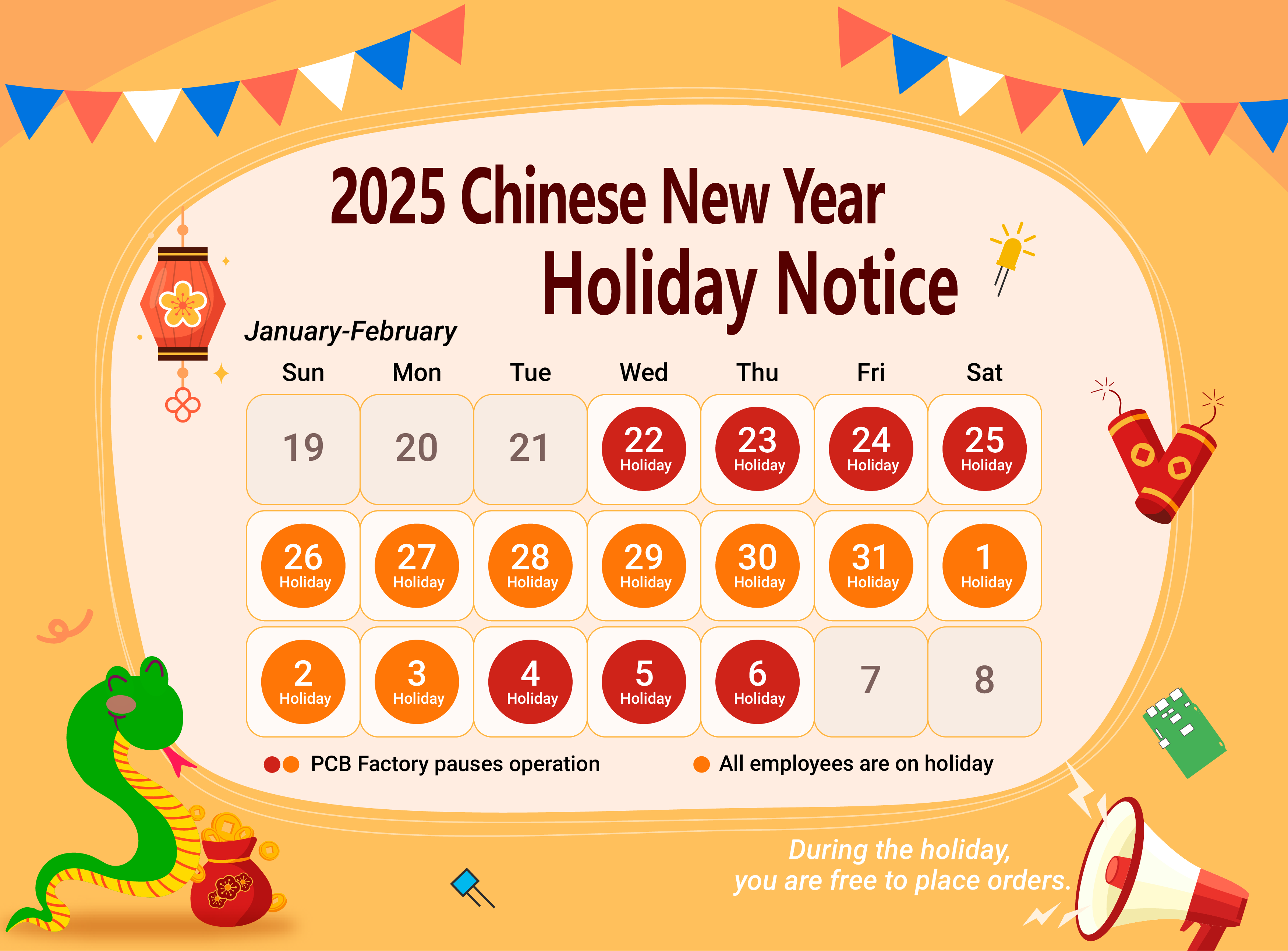 2025 Chinese New Year Holiday Notice