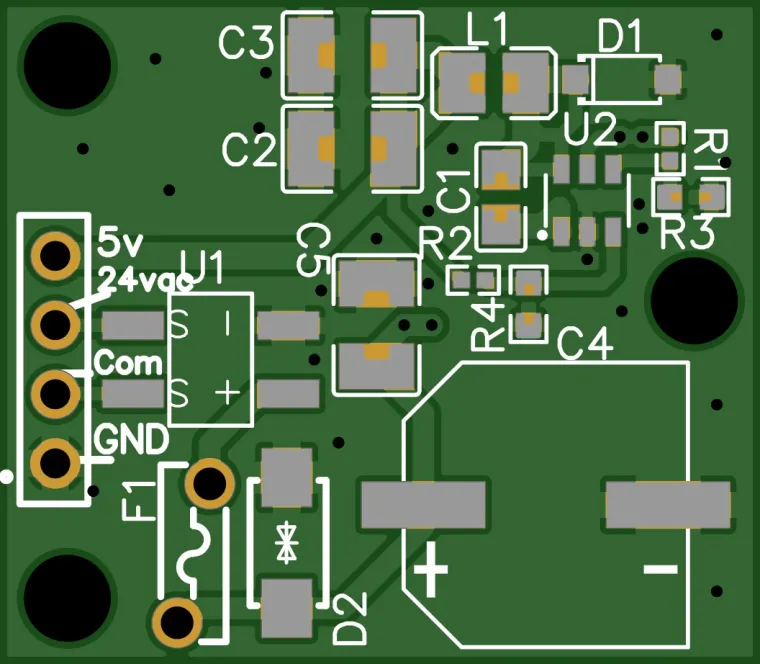 40 Vac to 5 volt @ 600mA DC supply