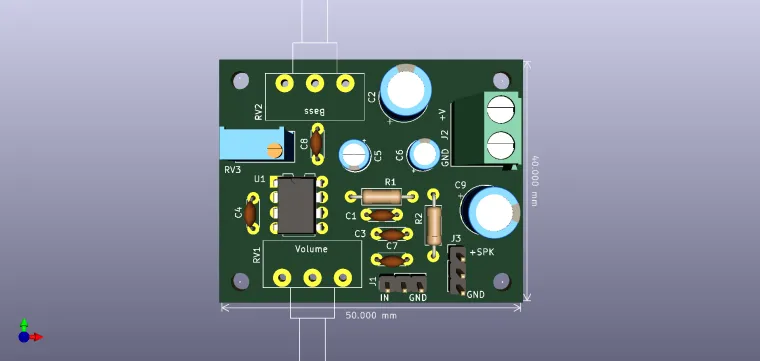 Audio amplifier with LM386 (and BASS boost)