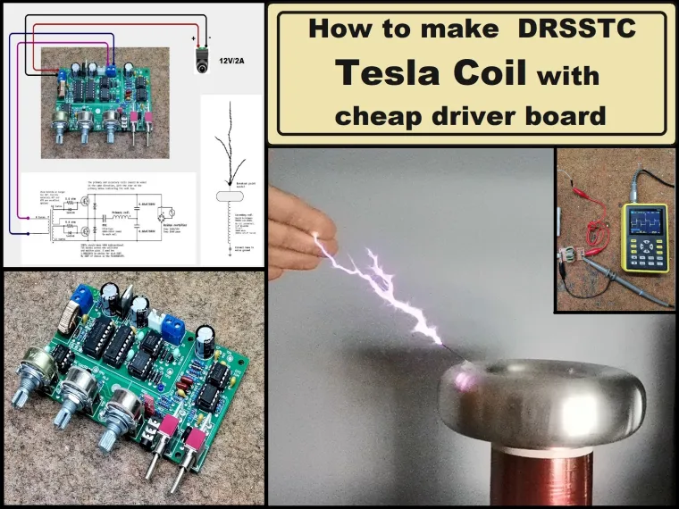 DIY DRSSTC Music Tesla coil with Interrupter using cheap Driver Module