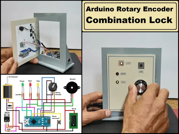 Arduino Rotary encoder combination lock  ( door lock system with Rotary Encoder)