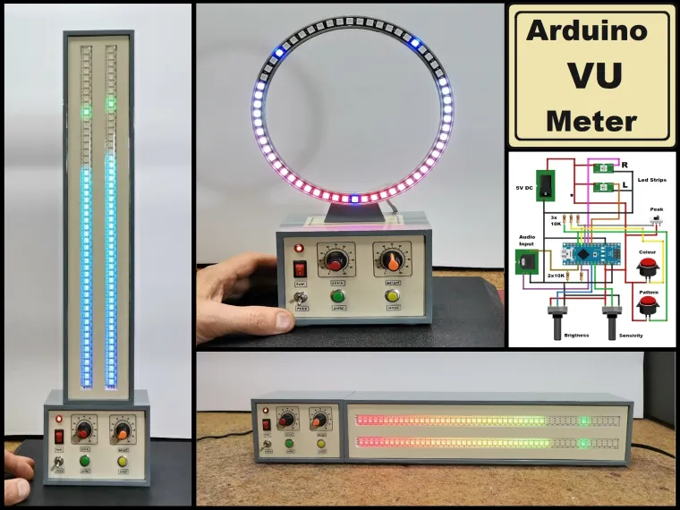 How to make simple Arduino RGB Led strip  VU Meter