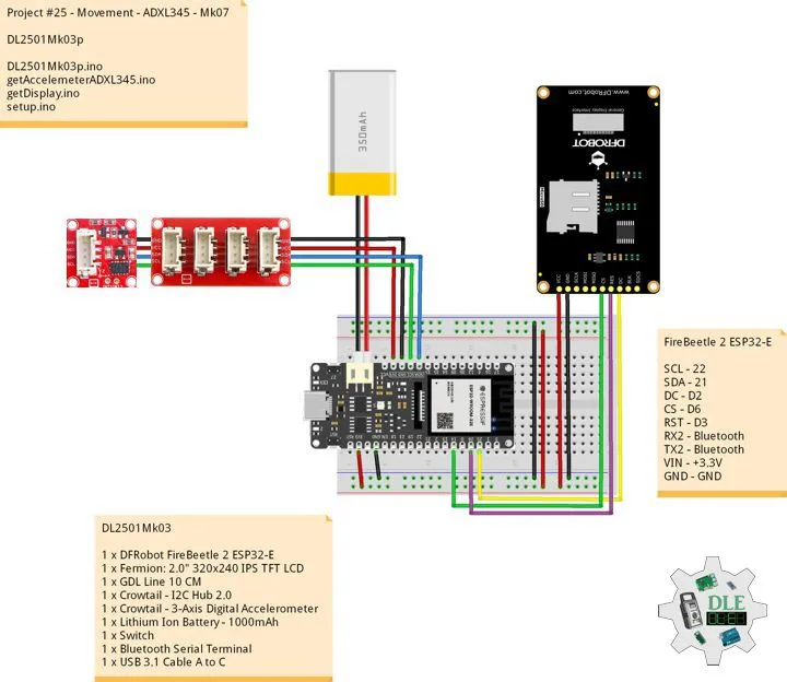 Project #25 - Movement - ADXL345 - Mk07