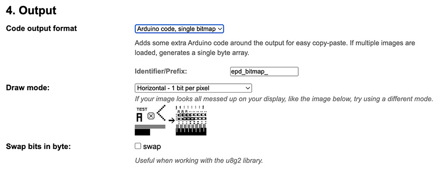 image2cpp settings 2