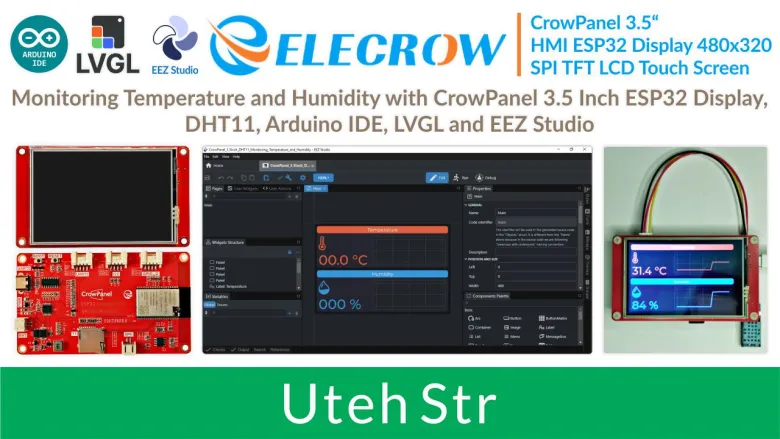 Monitoring temperature and humidity with CrowPanel 3.5 Inch