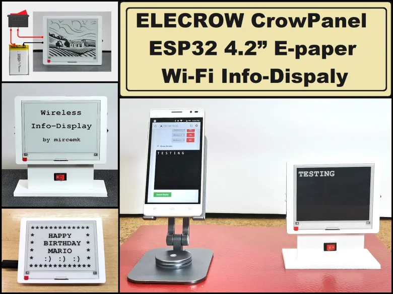 ELECROW CrowPanel ESP32 4.2” E-paper Wi-Fi Info-Dispaly