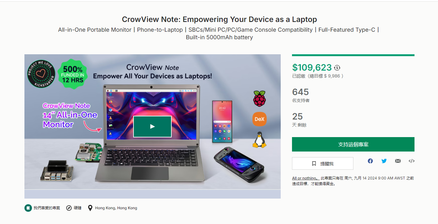 crowview note kickstarter crowdfunding