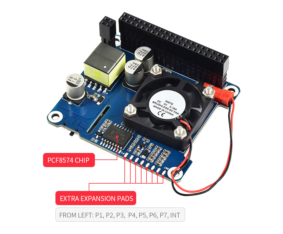 HAT module Integrates PCF8574 Chip