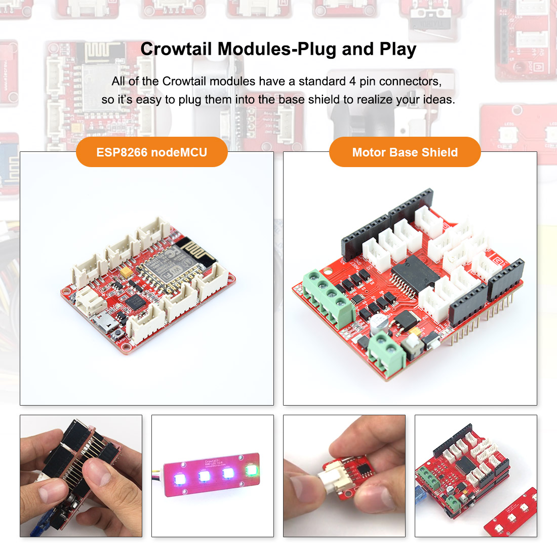 multiple crowtail modules support plug and play