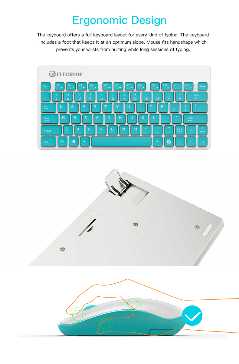ergonomic design of Wireless Keyboard