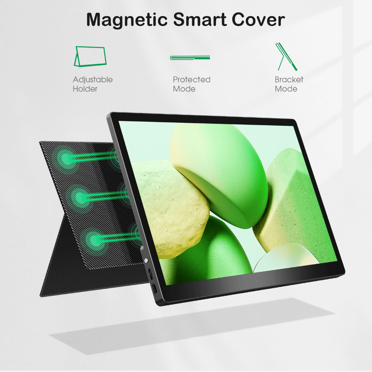 15.6 inch portable monitor with magnetic cover
