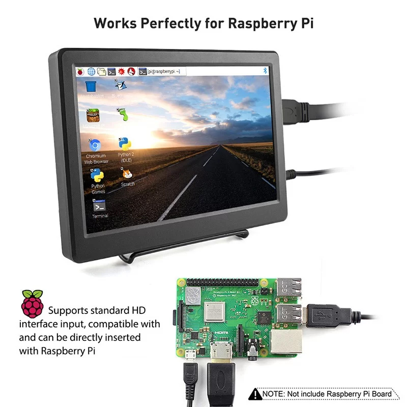 10.1 inch portable monitor connect with Raspberry Pi