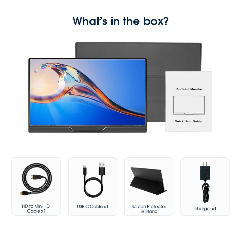 15.6 inch portable monitor package list