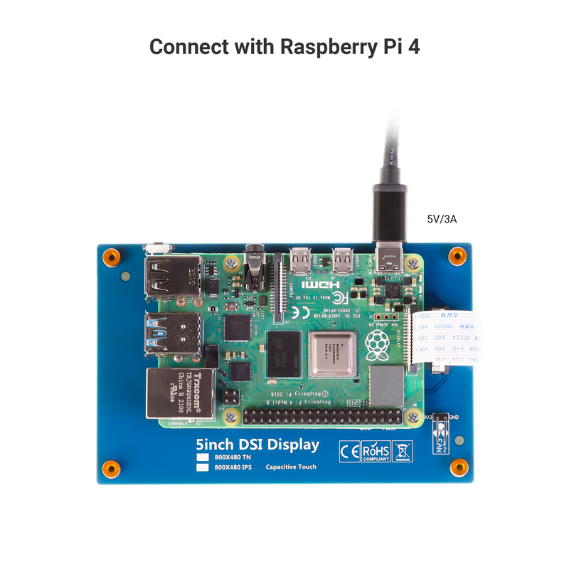 5 inch monitor connect with raspberry pi 4