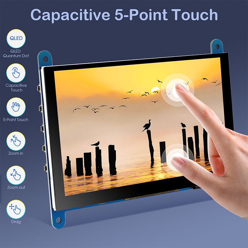 5" QLED Display with capacitive touch