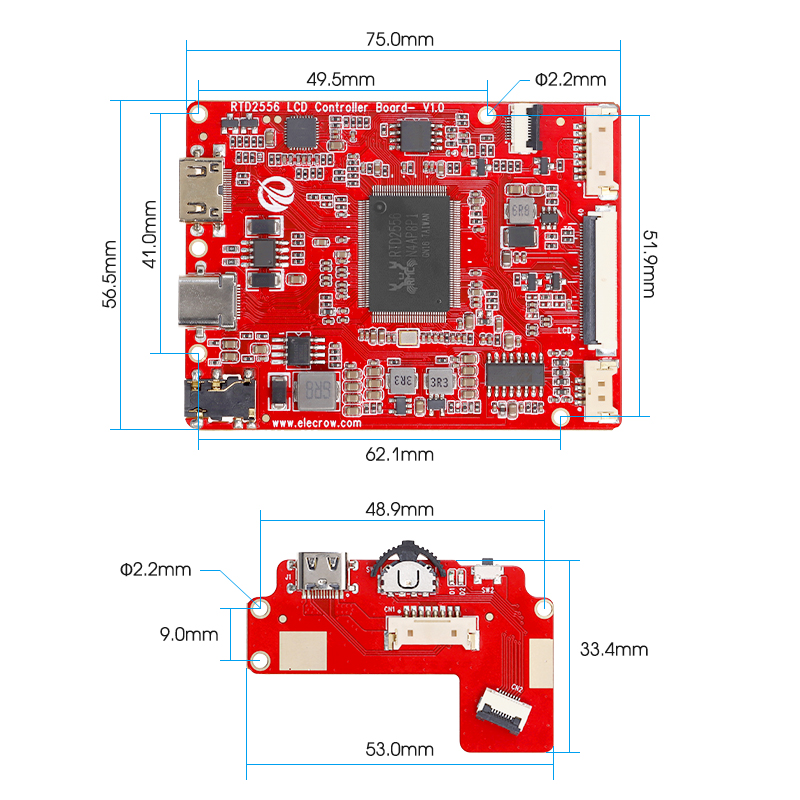 HDMI Driver board size