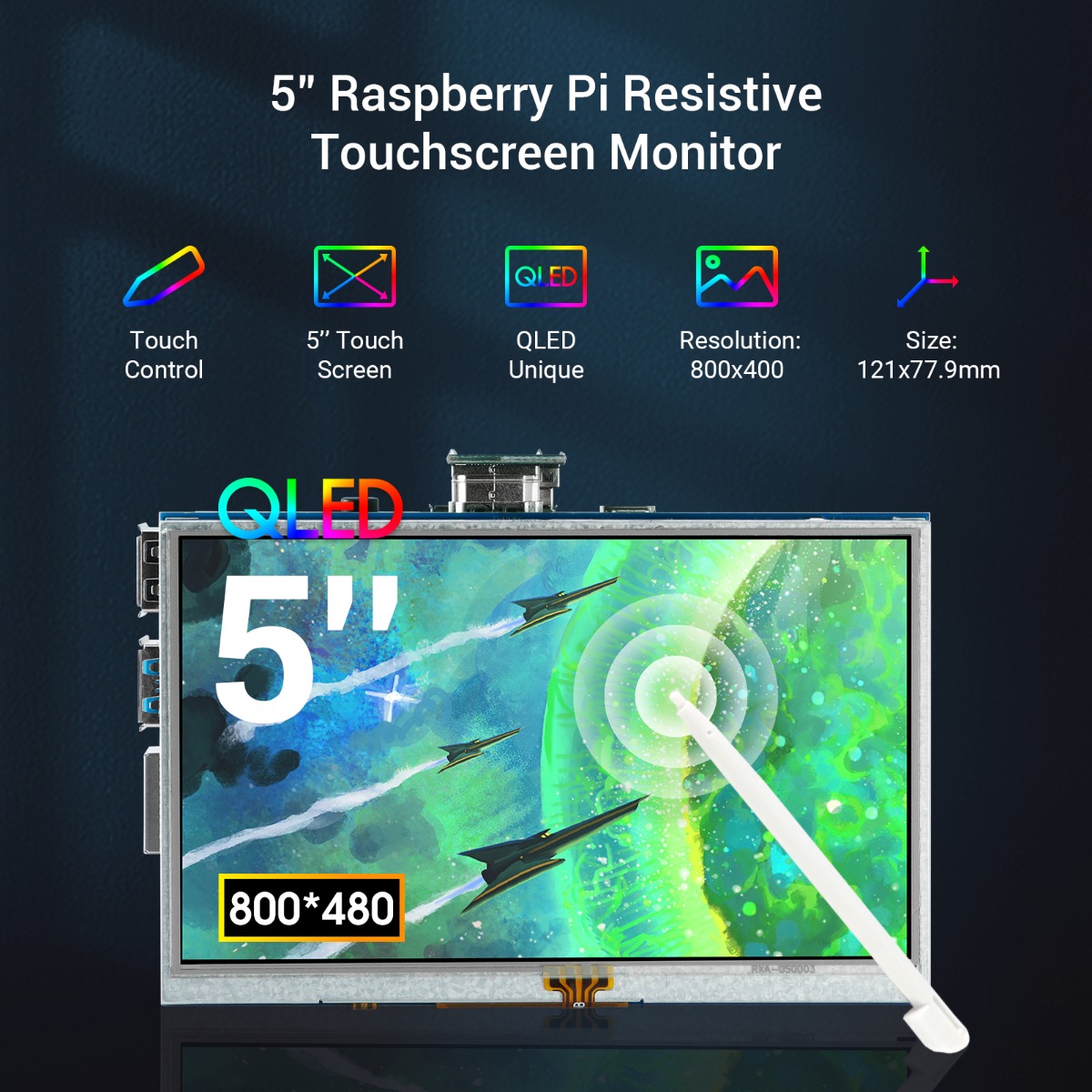 5 inch QLED Raspberry Pi Display feature