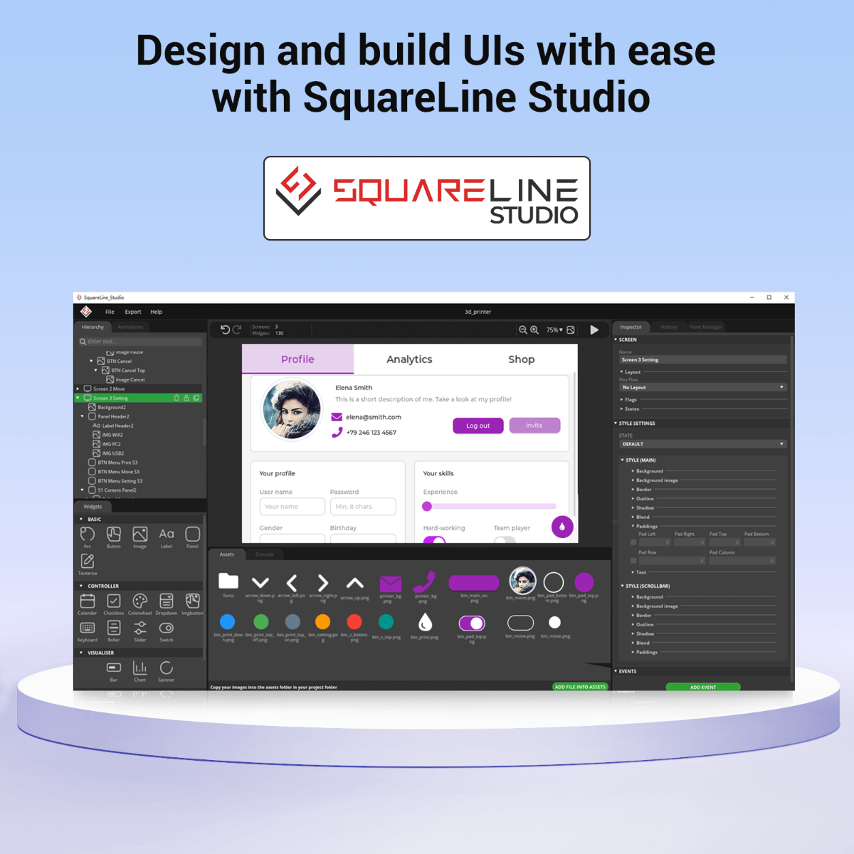 2.8 inch HMI module support SquareLine Studio