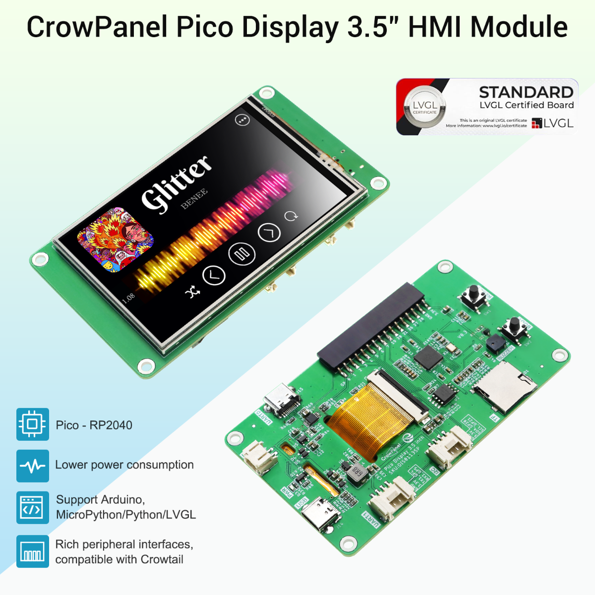 3.5 inch Raspberry Pi Pico display features