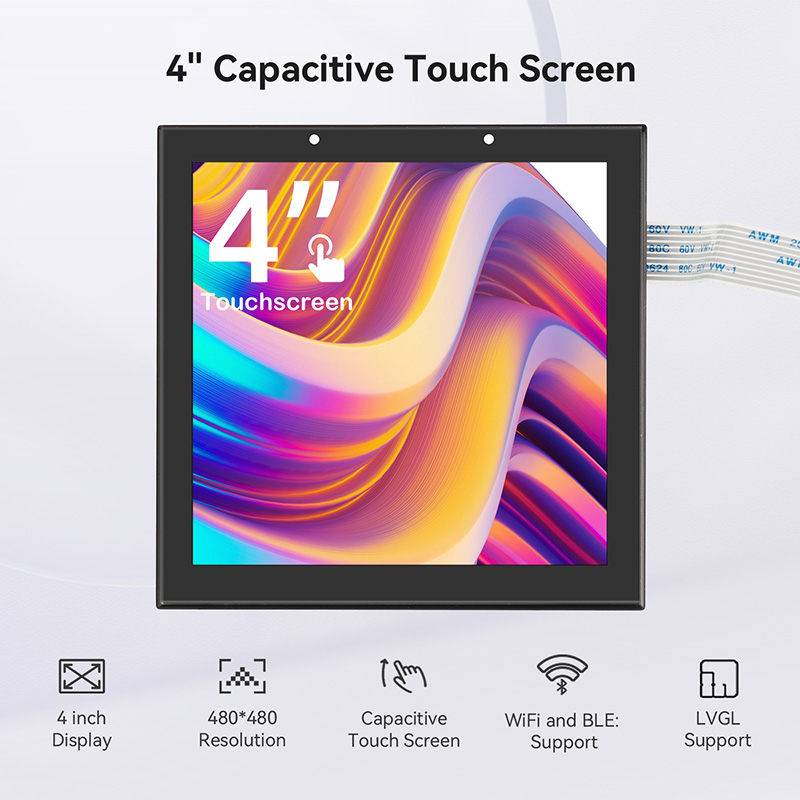 4 inch square ESP32 display features