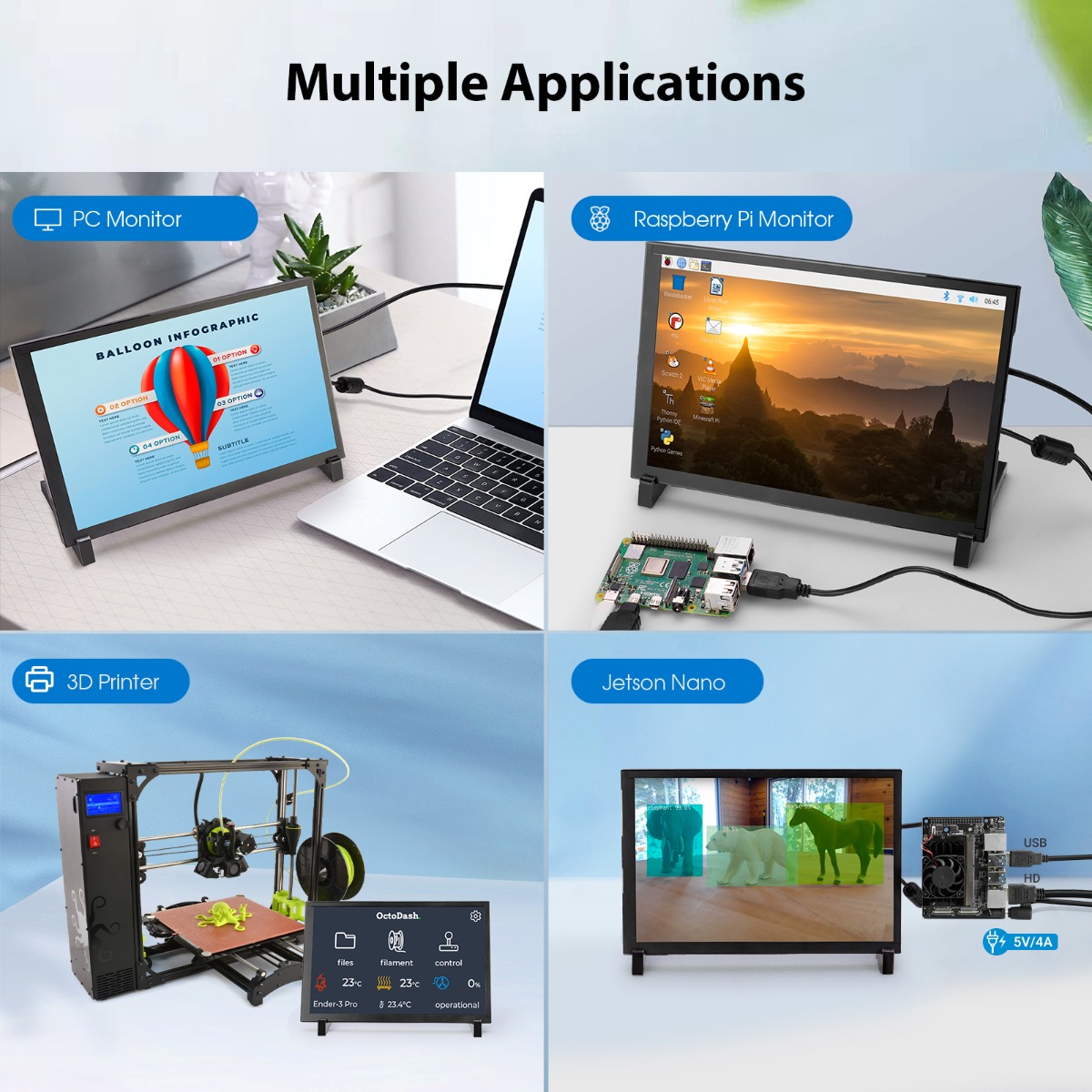 application examples of 10.1 inch touchscreen monitor