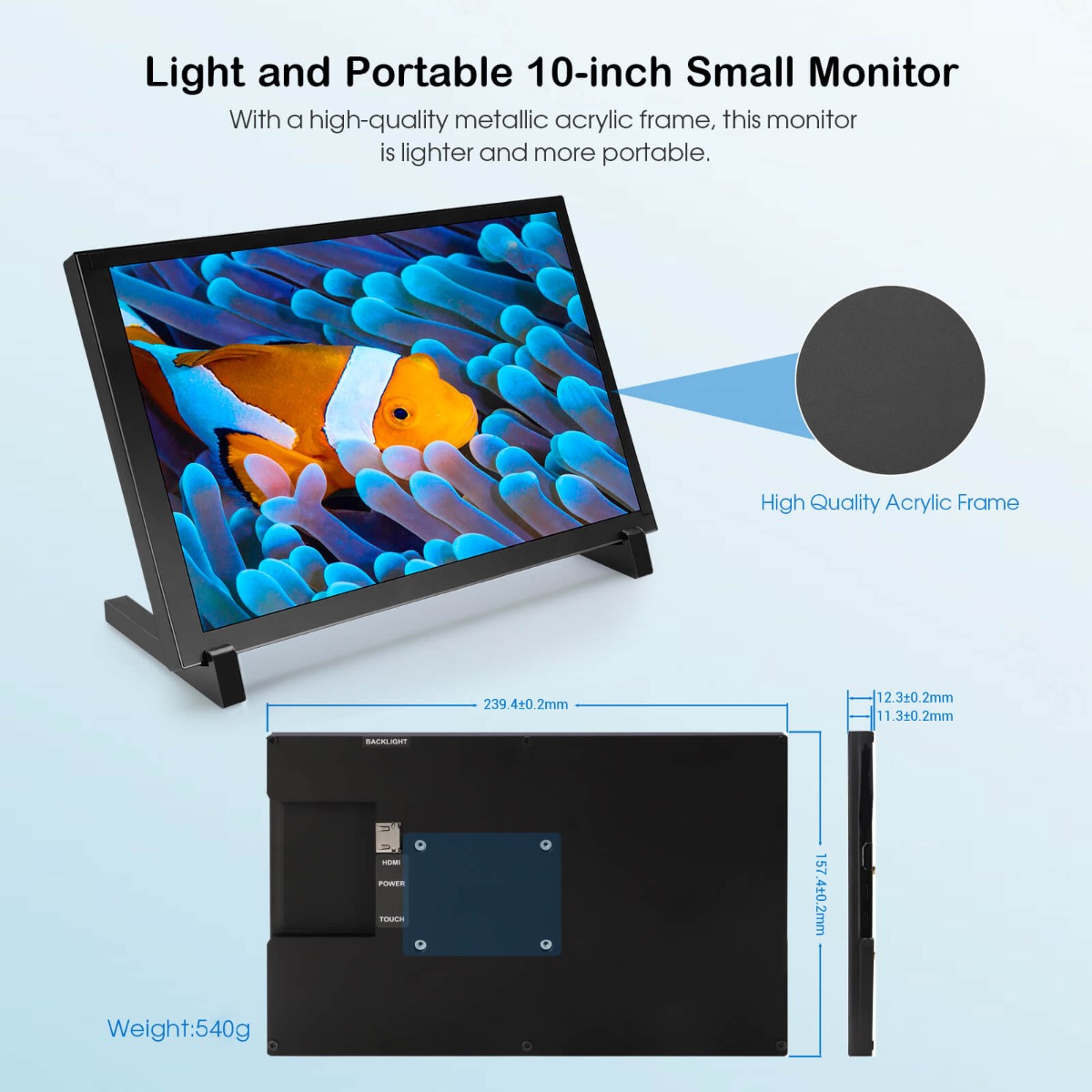 Light and Portable 10-inch little Monitor