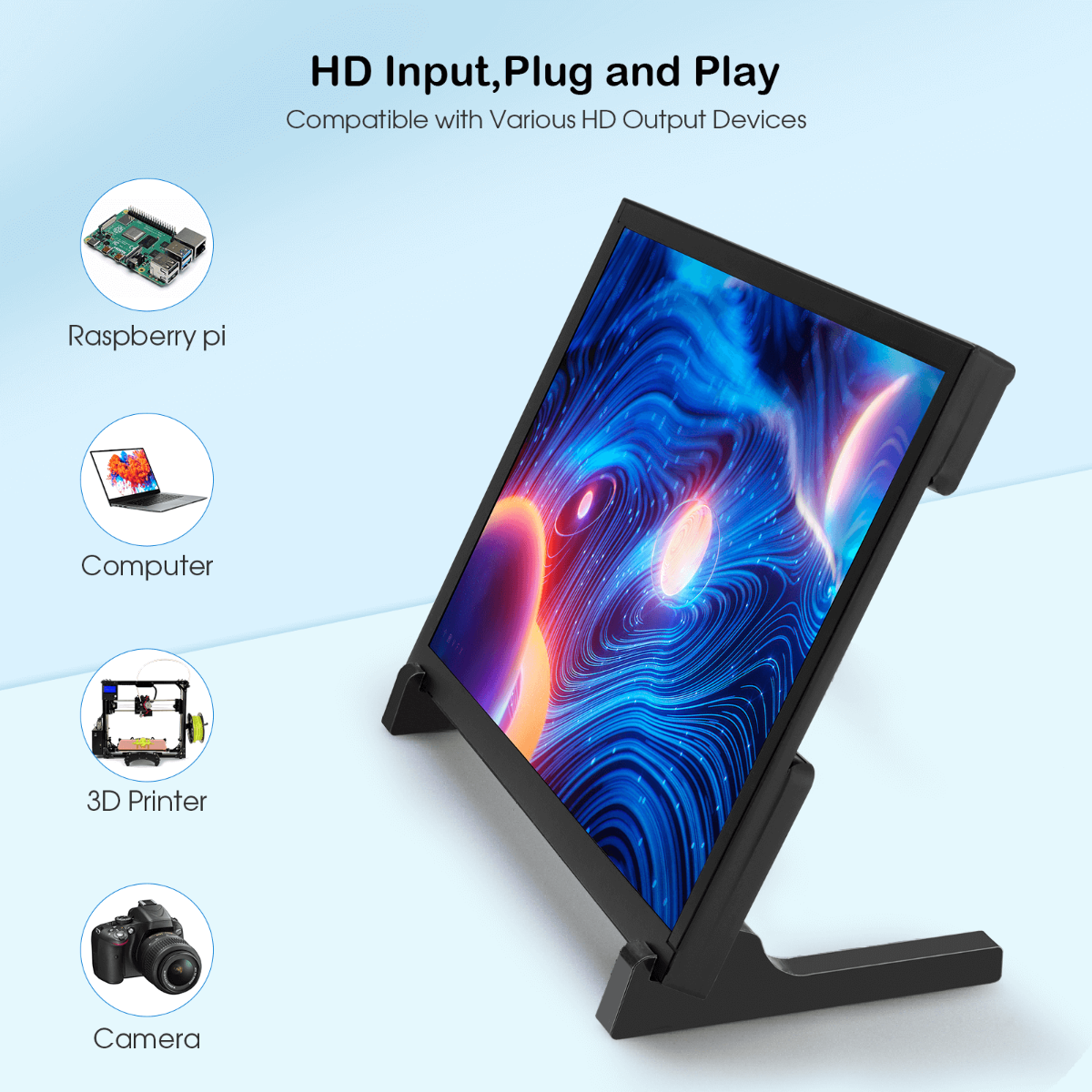 HDMI Input, 10 inch monitor support plug and play