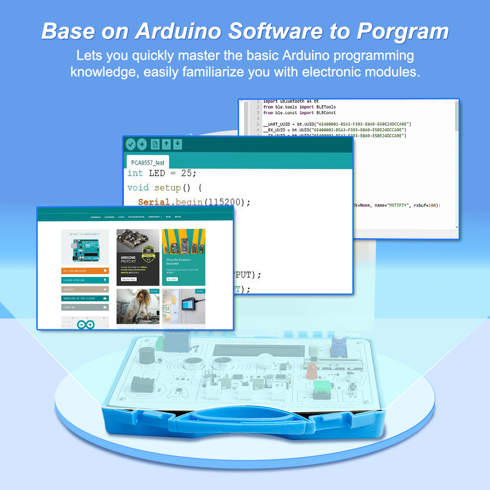 Arduino All-in-one kit base on arduino software to program