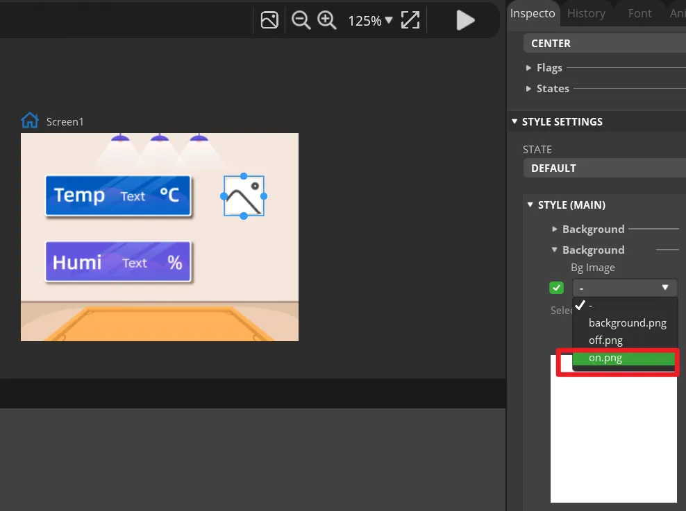 Set ON Button Image