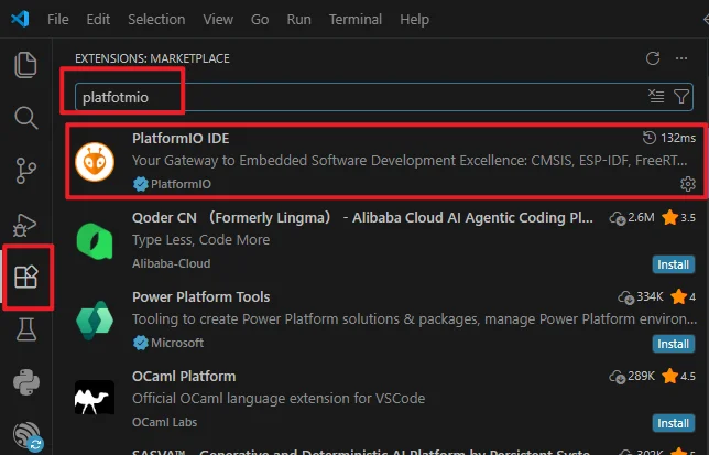 Install PlatformIO IDE