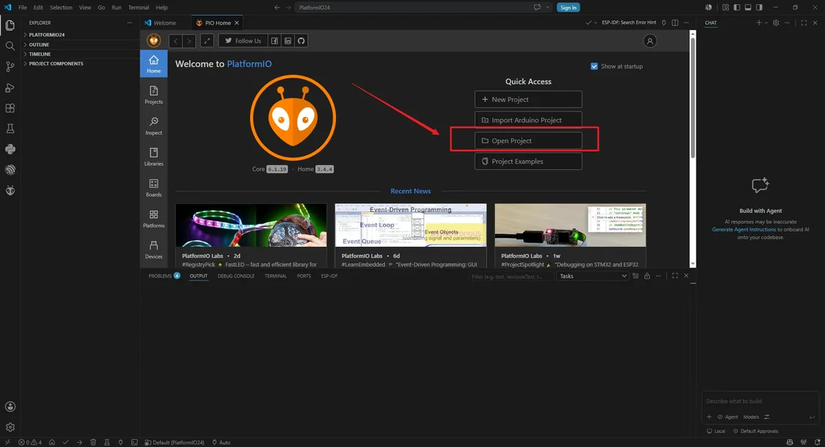Click Open Project