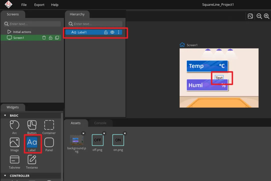 Add temperature label