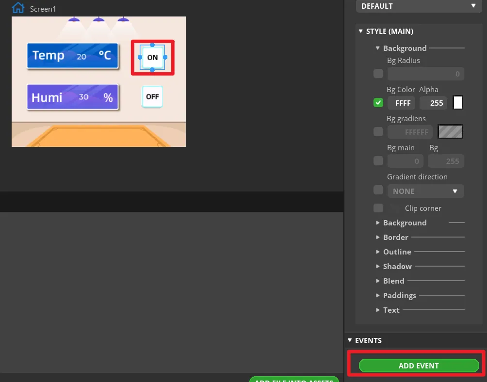 Apply the button state settings
