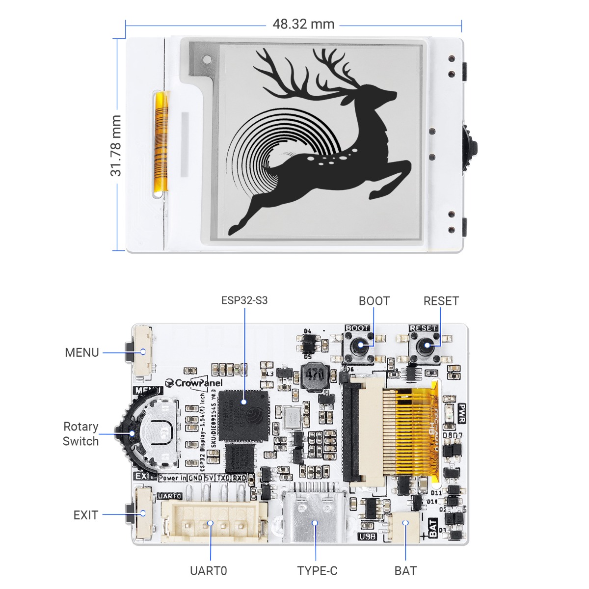 dimension_size_of_1.54_inch_HMI_E-Paper_display