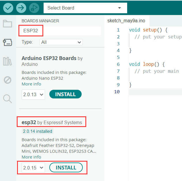 Download Arduino IDE-ESP32